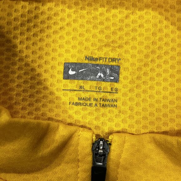 NIKE Dri-Fit Cycling Men Jersey Zip Top Shirt Yellow Short Sleeve Bike Size XL - Picture 4 of 7